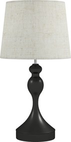 HOMCOM Luminária de mesa LED com 3 temperaturas de cor, luminária de cabeceira com portas de carregamento USB A+C, cúpula de linho, Preto | Aosom Portugal