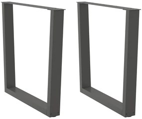 Pés para mesa de jantar em V 2 peças antracite 80x(72-73,3) cm aço