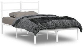 vidaXL Estrutura de cama com cabeceira 120x200 cm metal branco