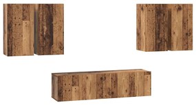 Conjunto de móvel de TV 6 pcs Madeira antiga 60 x 30 x 30 cm
