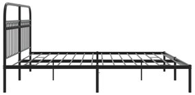 Estrutura de cama com cabeceira 200x200 cm metal preto
