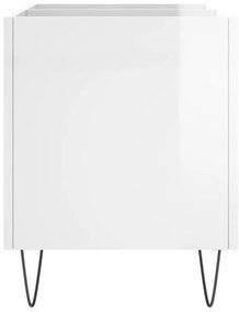 Armário p/ discos 74,5x38x48 cm deriv. madeira branco brilhante