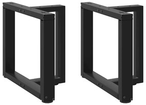 vidaXL Pés para mesa de centro em forma de T, 2 peças, preto, 50x25x(42-43) cm, aço