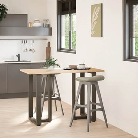 Pés de mesa de bar em forma de T, 2 peças, preto, 60x35x(90-91) cm, aç