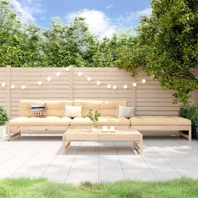 4 pcs conjunto lounge de jardim madeira de pinho maciça