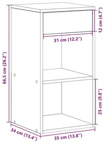 Mesa de cabeceira com gaveta 35x34x66,5 cm carvalho sonoma