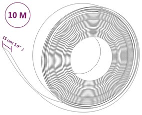 Bordas de jardim 5 pcs 10 m 15 cm polietileno castanho
