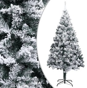 vidaXL Árvore de Natal artificial com flocos de neve 300 cm PVC verde
