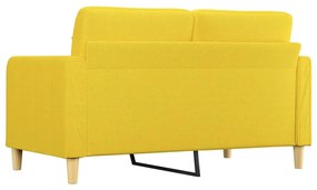 Sofá de 2 lugares 140 cm tecido amarelo-claro