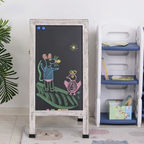 Vinsetto Painel publicitario Magnético Dobrável com Dupla Face cavalete de Madeira com Apagador 2 Imás e 5 Gizes 51x58x98,5cm Preto e Madeira