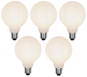 Conjunto de 5 Lâmpadas LED E27 G95 Foscas Reguláveis em 3 Passos 5W 550 lm 2700K