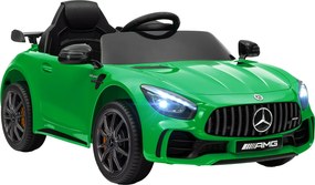 AIYAPLAY Carro Elétrico Criança Mercedes-Benz AMG GTR 12V com Luzes, Buzina e Música 108x67x46 cm Verde | Aosom Portugal