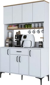 Armário Alto de Cozinha "Stella" - 120 x 184,2 x 40 cm - Nogueira e Br