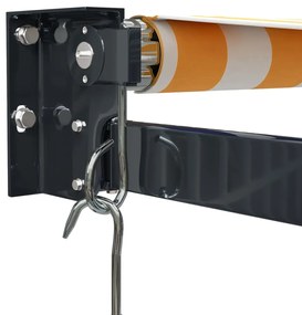 Toldo retrátil 4,5x3 m tecido e alumínio amarelo e branco