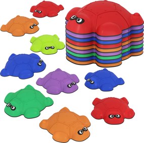 AIYAPLAY Conjunto de 9 Pedras para Pisar, Forma de Tartaruga, 3-8 Anos, Plástico, Colorido | Aosom Portugal