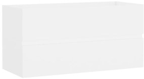 Armário lavatório c/lavatório embutido derivados madeira branco