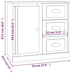 Aparador 70x35,5x67,5 cm derivados de madeira branco
