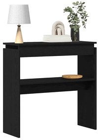 Mesa de Consola vidaXL Preta em Carvalho 80x30x80 cm em Madeira de Eng