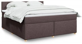 vidaXL Cama com molas/colchão 180x200 cm tecido castanho-escuro