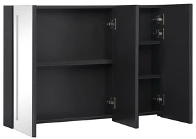 Armário espelhado para casa de banho com LED 89x14x62 cm