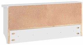 Cabide de parede Branco 87x12x35 cm Pinho de madeira maciça