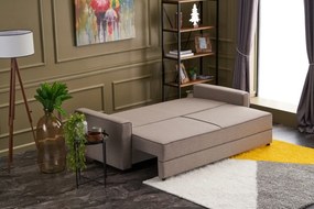 Sofá-cama de 3 lugares Ece – Creme – 215x88x90 cm