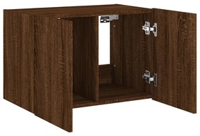 Móvel parede p/ TV c/ luzes LED 60x35x41 cm carvalho castanho