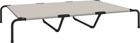 PawHut Cama Exterior para Cão, Cama Elevada para Cães Grandes, com Estrutura de Aço, Tecido de Malha Respirável, 152x94x23 cm, Bege | Aosom Portugal