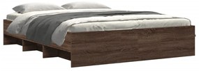Estrutura de cama s/ colchão deriv. madeira carvalho castanho