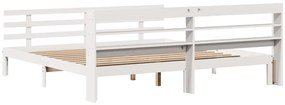 Estrutura de cama c/ cabeceira sem colchão 180x200 cm branco