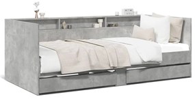 vidaXL Sofá-cama com gavetas sem colchão 90x190 cm cinzento cimento
