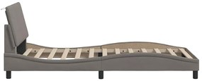 Estrutura cama sem colchão 100x200 cm tecido cinza-acastanhado