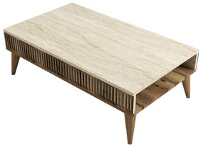 Mesa de Centro Milan – Nogueira Travertino – 105x35x60 cm