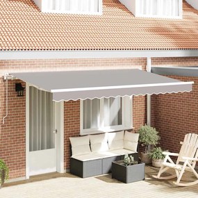 vidaXL Toldo Retrátil Manual Cinza claro e Branco