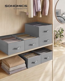 Conjunto de 6 organizadores para roupeiro, 42 x 30 x 17 cm, Cinzentos