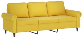 2 pcs conjunto de sofás com almofadas veludo amarelo