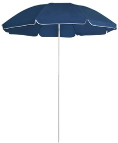 vidaXL Guarda-sol de jardim com poste de aço 180 cm azul
