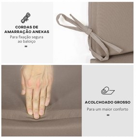 Almofada para Baloiço de 2 Peças 130x45x5 cm Almofada para Baloiço de