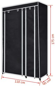 Roupeiros de tecido 2 pcs preto
