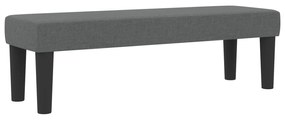 Cama Box Spring com Colchão e Banco Cinza Escuro 140x190 cm Tecido