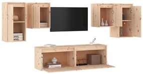 Móveis de TV 6 pcs madeira de pinho maciça