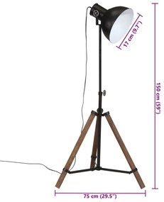 Candeeiro de pé 25 W 75x75x90-150 cm E27 preto