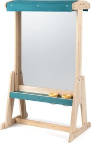 Cavalete Infantil para Desenho, 65 x 44,5 x 110 cm, Tabuleiro Transparente Dupla Face, Natural