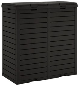 Caixote do lixo p/ exterior 78x41x86 cm polipropileno preto