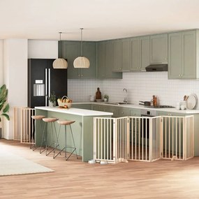 vidaXL Portão para cães com porta dobrável 12 painéis 600 cm álamo