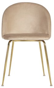 Cadeira Golden Dalnia Veludo - Castanho Claro