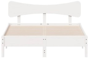 Cama sem colchão 150x200 cm madeira de pinho maciça branco