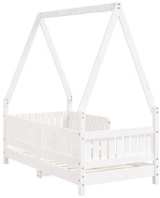 Estrutura de cama infantil 70x140 cm pinho maciço branco