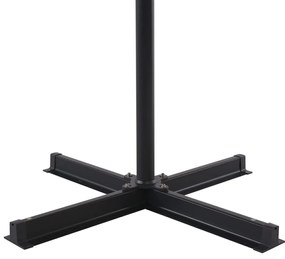 Guarda-sol de jardim com base portátil cinzento-acastanhado
