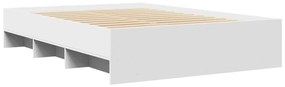 Estrutura de cama 140x190 cm derivados de madeira branco